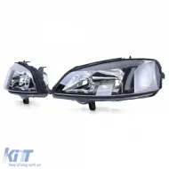 Klare Glas-Scheinwerfer, schwarzes Set rechts und links, geeignet für Opel Astra G 1997-2004-image-6239368