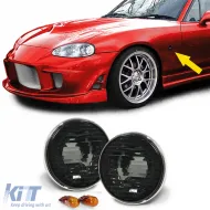 image-57-Klare Glas-Seitenblinker mit schwarzem Rauch und verchromtem Rahmen, geeignet für Mazda MX5 NA NB 89-05