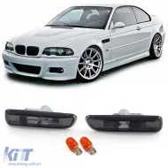 image-20-Klare Glas-Seitenblinker mit schwarzem Rauch, geeignet für BMW 3er E46 98-03