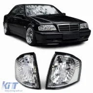 image-40-Klare Glasblinker verchromt, geeignet für Mercedes W202 C-Klasse 93-00