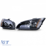 Klarglas Scheinwerfer Schwarz Set Rechts Links für Ford Focus II 2004-2008-image-6209314