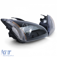 Klarglas Scheinwerfer Schwarz Set Rechts Links für Ford Focus II 2004-2008-image-6209315