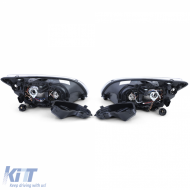 Klarglas Scheinwerfer Schwarz Set Rechts Links für Ford Focus II 2004-2008-image-6209318