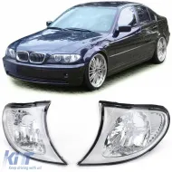 image-36-Klarsichtglas-Blinkleuchten-Set mit Chrom, geeignet für BMW 3er E46 Limousine Touring 01-05