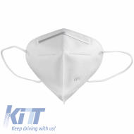 image-3-KN95 Mascarilla Triángulo Blanco 5 Capas Unisexo Desechable Tira metal doblada-