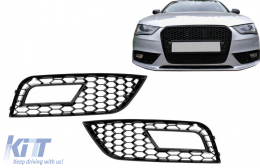 Ködlámpa rács Audi A4 B8 facelift (2012-2015) RS4 dizájn fekete-image-6102522
