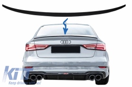 image-40-Kofferraumspoiler Boot Lippenflügel für Audi A3 8V Limousine 2013+ Matt schwarz