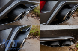 Kohlefaser Auspuff Tipps für Range Rover und SUVs Mattes Finish Look Inlet 8cm-image-6054411