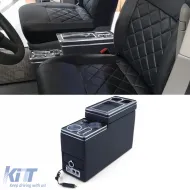 Komfortmittelkonsole mit Stauraum und USB, schwarzes Leder, geeignet für VW Bus T5 T6 ab 03-image-6197763