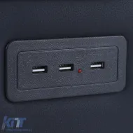 Komfortmittelkonsole mit Stauraum und USB, schwarzes Leder, geeignet für VW Bus T5 T6 ab 03-image-6197768