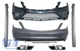 image-33-Komplet karoserije prikladan za Mercedes S-klasu W222 (2013-06.2017) Branik s bočnim pragovima i vrhovima Vrhovi auspuha S63 Look LWB