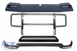 image-7-Komplet prednji bullbar i LED krovni spoiler sa gornjim spoiler i LED DRL produzetkom pogodnim za MERCEDES G-klasu V463 (1989-2018) G63 G65 dizajn