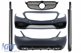 image-8-Kompletan Body Kit prikladan za Mercedes C-Class W205 Sedan (2014-2018) s prednjom maskom C63 A-Design