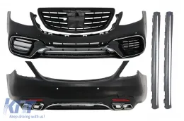 image-49-Kompletan Body Kit prikladan za Mercedes S-Class W222 Facelift (2013-06.2017) S63 Dizjan sa središnjom rešetkom Piano crna