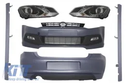 image-5-Kompletan Body Kit prikladan za VW Polo 6R (2009-up) R-Line Dizjan s DRL LED Prednja svijetla Optic Black