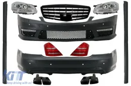 image-55-Kompletan Body Kit s prednjom rešetkom Piano crna prikladan za MERCEDES-Benz S-klasu W221 2005-2009 (LWB) Facelift A-Design