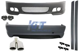 image-11-Kompletan karoserijski komplet prikladan za BMW E46 98-05 serije 3 Kupe/ Kabrio M-Technik Dizjan s prigušivačem ispuha M-Power