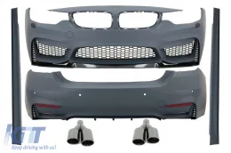 image-1-Kompletan karoserijski komplet prikladan za BMW serije 4 F32 F33 (2013-naviše) M4 Dizjan Kupe Kabrio s vrhovima ispušnog lonca M-Power Black