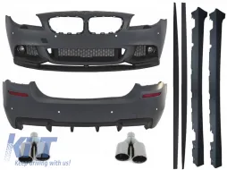 image-48-Kompletan karoserijski komplet prikladan za BMW F10 serije 5 (2011. i gore) M-Perfomance dizajn s vrhovima ispušnog prigušivača M-Power