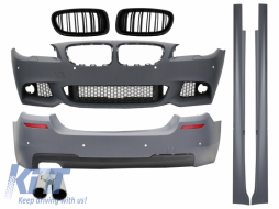 image-46-Kompletan karoserijski komplet prikladan za BMW F10 serije 5 (2011-) M-Technik Dizjan s vrhovima ispušnog lonca i Maske s dvostrukom trakom