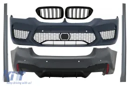 image-11-Kompletan karoserijski komplet prikladan za BMW serije 5 G30 (2017-2019) M5 Dizjan sa središnjim bubrežastim Maske s Dvostruka pruga M dizajn Piano crna
