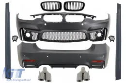 image-1-Kompletan karoserijski komplet prikladan za BMW F30 (2011-2019) EVO II M3 M-Power CS Dizjan s vrhovima ispušnog prigušivača Quad