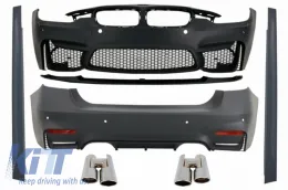image-18-Kompletan karoserijski komplet prikladan za BMW F30 (2011-2019) s kromiranim vrhovima ispušnog lonca EVO II M3 CS Stil bez Svijetla za maglu/maglenke
