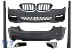 image-38-Kompletan karoserijski komplet prikladan za BMW serije 5 G30 (2017. i gore) sa središnjim bubrežastim Maske i vrhovima ispušnog lonca M-Tech Dizjan bez Distronic