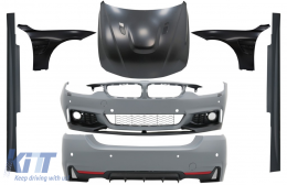 image-43-Kompletan karoserijski komplet prikladan za BMW serije 4 F32 F33 (2013-02.2017) M-Perfomance dizajn s crnim Prednji blatobran blatobranima i poklopcem Poklopc motora/ hauba