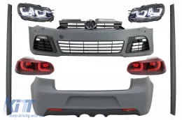 image-45-Kompletan karoserijski komplet prikladan za VW Golf VI 6 MK6 (2008-2013) R20 Dizjan s Prednja svijetla i stražnjim svjetlima dinamičkim svjetlom za skretanje
