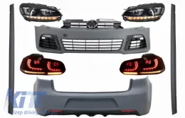 image-23-Kompletan karoserijski komplet prikladan za VW Golf VI 6 MK6 (2008-2013) R20 Dizjan s Prednja svijetla i stražnjim svjetlima dinamičkim svjetlom za okretanje