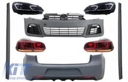 image-29-Kompletan karoserijski komplet prikladan za VW Golf VI 6 MK6 (2008-2013) R20 Dizjan s Prednja svijetla LED i stražnjim svjetlima dinamičkim svjetlom za skretanje