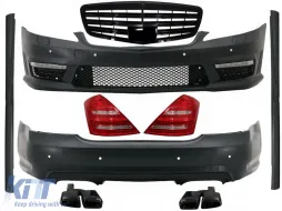 image-68-Kompletan karoserijski komplet prikladan za MERCEDES-Benz S-Klasa W221 2005-2009 (LWB) A-Design Stražnja svjetla Savjeti prigušivača ispuha