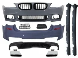 image-54-Kompletan karoserijski komplet s bubrežastim Maske prikladan za BMW serije 5 F10 (2010-2017) M-Technik 550i Dizjan Brilliant Black Edition
