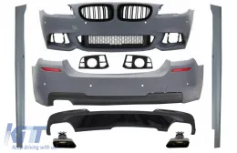 image-78-Kompletan karoserijski komplet s Maske za bubrege prikladan za BMW F10 serije 5 (2014-2017) Facelift LCI M-Technik 550i Dizjan Brilliant All Black Edition