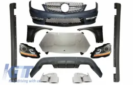 image-52-Kompletna pretvorba retrofit karoserije s halogenim Prednja svijetla LED DRL pogodna za Mercedes W204 (2007-2014) C-klasa Facelift C63 Dizjan