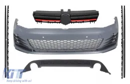 image-1-Kompletny zestaw Dla VW Golf 7 VII 2013-2016 GTI Look Kratka przednia Czerwone wstawki