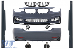 image-26-Komplett body kit BMW 4 F32 Kupé F33 Kabrió (2013-2019) modellekhez, M4 Dizájn, hűtőrács és szénszálas kipufogóvégek