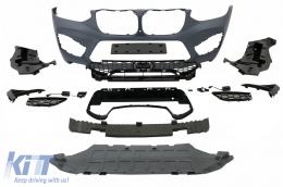 Komplett Bodykit für BMW X4 SUV G02 2018+ Diffusor Auspuff Tipps Glänzend schwarz-image-6089669