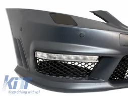 Komplett első lökhárító Body Kit hűtőráccsal és küszöb spoilerrel, Mercedes-Benz W221 S-osztály (2005-2010) S63 S65 design, hosszú változat-image-6004515
