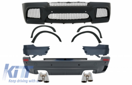 image-65-Komplett Kit für BMW X5 E70 2007-2013 X5M Look Auspuff Schalldämpfer Tipps Chrom