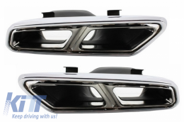 Komplettes Bodykit Auspuff Tipps Chrom für Mercedes S W222 13-07.17 S65 Look LWB-image-5988572