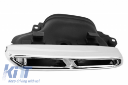 Komplettes Bodykit Auspuff Tipps Chrom für Mercedes S W222 13-07.17 S65 Look LWB-image-6006156