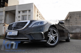 Komplettes Bodykit Auspuff Tipps Chrom für Mercedes S W222 13-07.17 S65 Look LWB-image-6060135