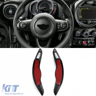 image-8-Kormányváltó hosszabbító alumínium fekete Mini Cooper F55 F56 Convertible F57 modellekhez