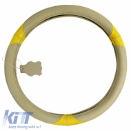 image-38-Kormányvédő bőr hatású bézs-sárga közepes 38cm