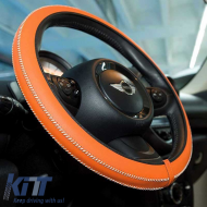Kormányvédő műbőr kézzel készített narancssárga közepes 37-39cm HMA60NJ-image-6296673