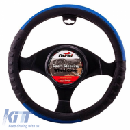 image-4-Kormányvédő PU fekete/kék közepes 38cm