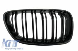Középső hűtőrács BMW 2-es F22 F23 F87 14+ modellekhez, dupla csíkos M Design, zongoralakk fekete-image-6059347