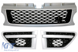 image-35-Középső hűtőrács és oldalsó szellőző szett Land Rover Range Rover Sport Facelift (2009-2013) L320 Autobiography Look szürke-ezüst kiadás